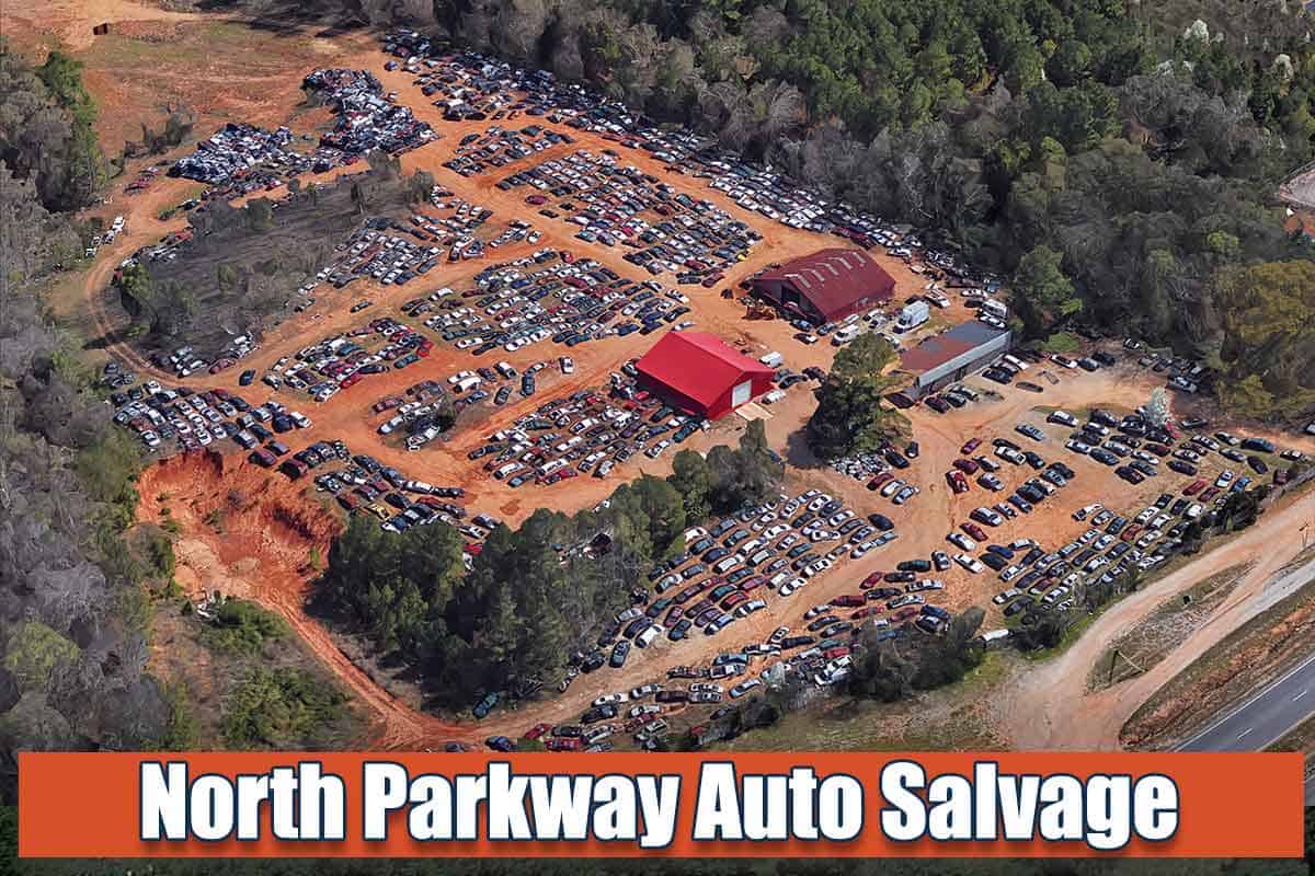 Drone view of North Parkway Auto Salvage at 12374 US-231, Meridianville, AL 35759